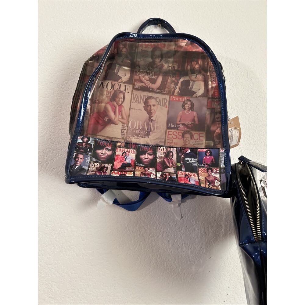 Michelle Obama Back Pack Purse 3 In 1, Make Up Bag/Wallet & Backpack New